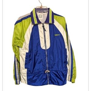 Vintage Wilson Blue and Green Windbreaker Jacket size small